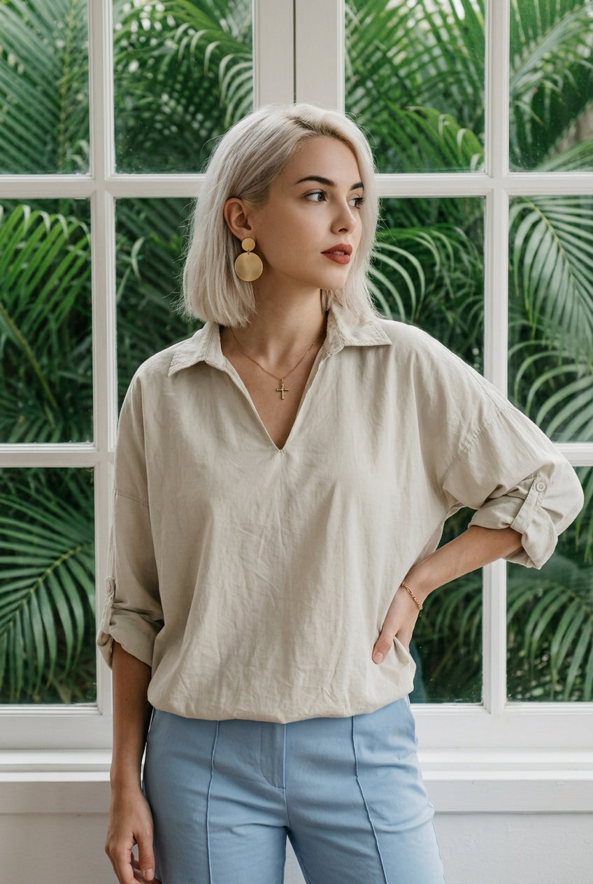 Blouse Béa-coton & coupe fluide